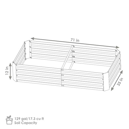 3 x 6 ft Galvanized Steel Rectangular Raised Garden Bed Z712