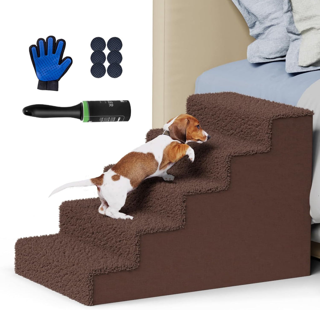 5 Tiers Thickened Widened Pet Steps with Washable Cover E752