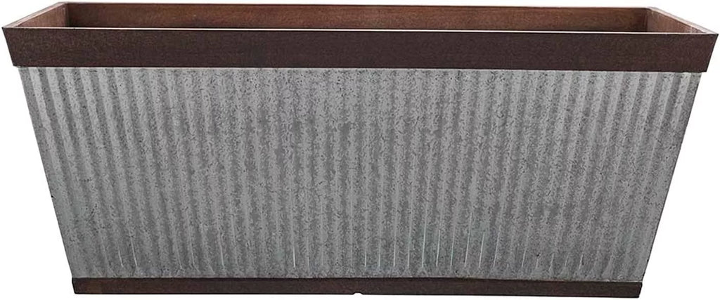 24 Inch Outdoor Deck Rail Textured Resin Planter L658