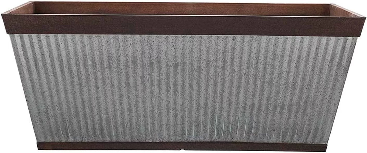 24 Inch Outdoor Deck Rail Textured Resin Planter L658