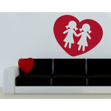 Heart Wall Decal Black 47in x 38in W5816