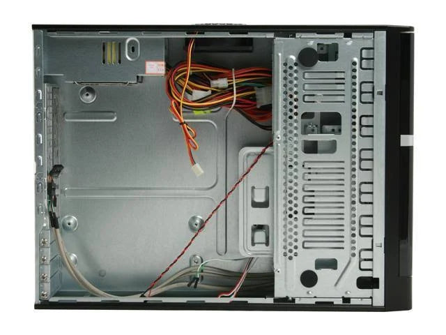 Black-Silver Slim MicroATX Case Q47085