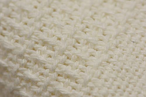 100% Cotton Thermal Blanket (74x100 in, White) V32537