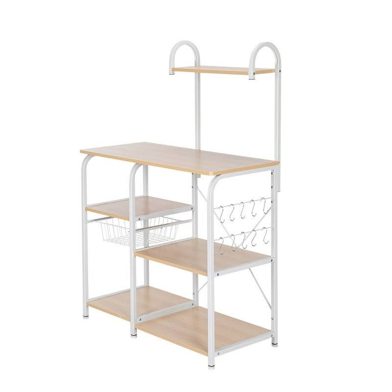 Light Beige Stainless Steel Kitchen Rack with 10 Hooks T9160