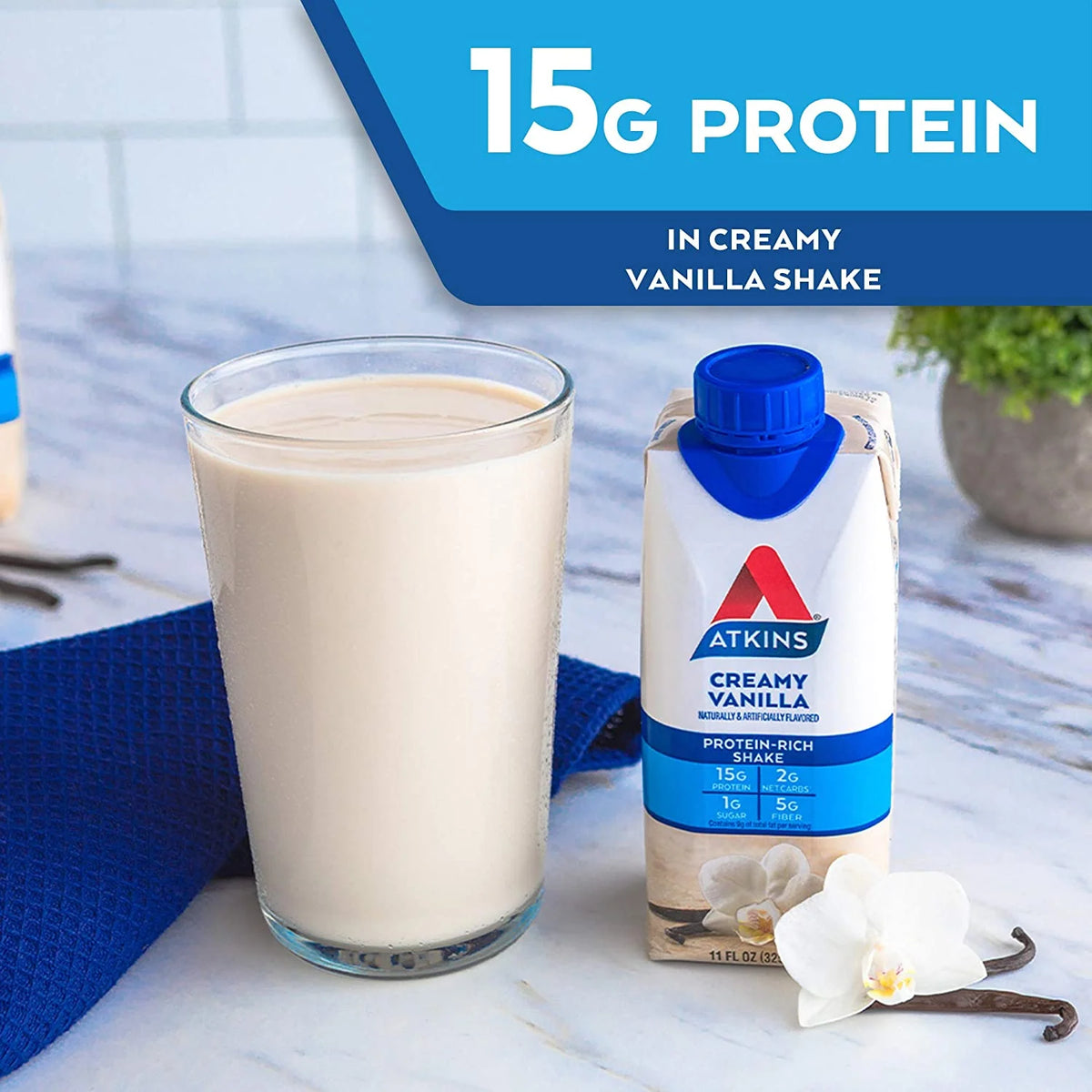 Creamy Vanilla Protein Shake -- 8 Shakes J415989