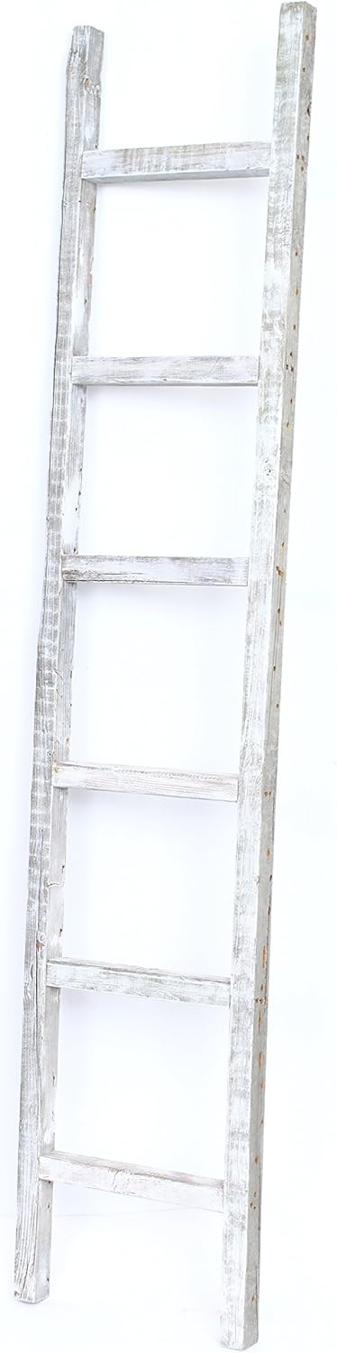 Rustic Decorative Ladder 5 ft Recycled Reclaimed Wood A86298