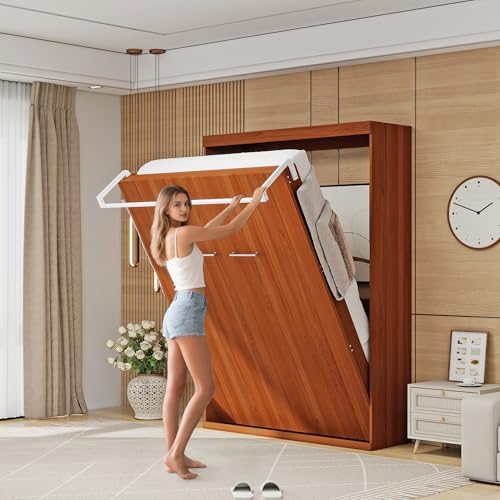 Full Brown Murphy Bed Z115