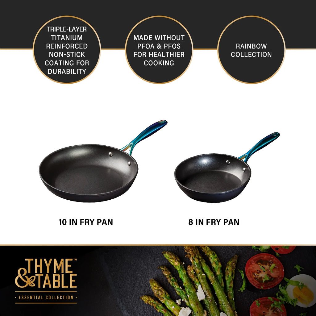 12-Piece Non-Stick Black & Rainbow Cookware Set W519