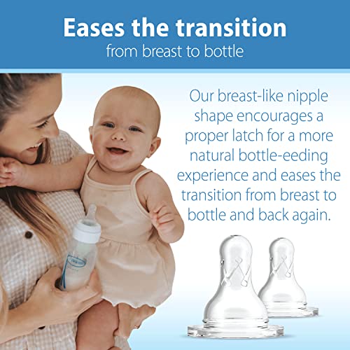 Natural Flow Silicone Baby Bottle Nipples, 6 Pack M766930