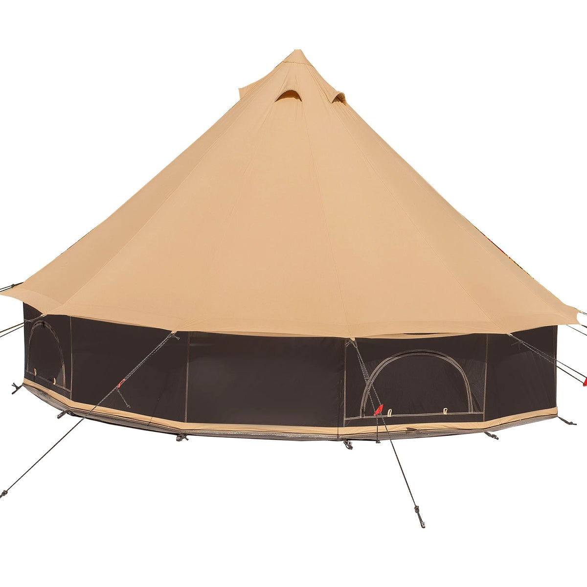 10' Desert Red Cotton Canvas Bell Tent with Stove Jack F156841