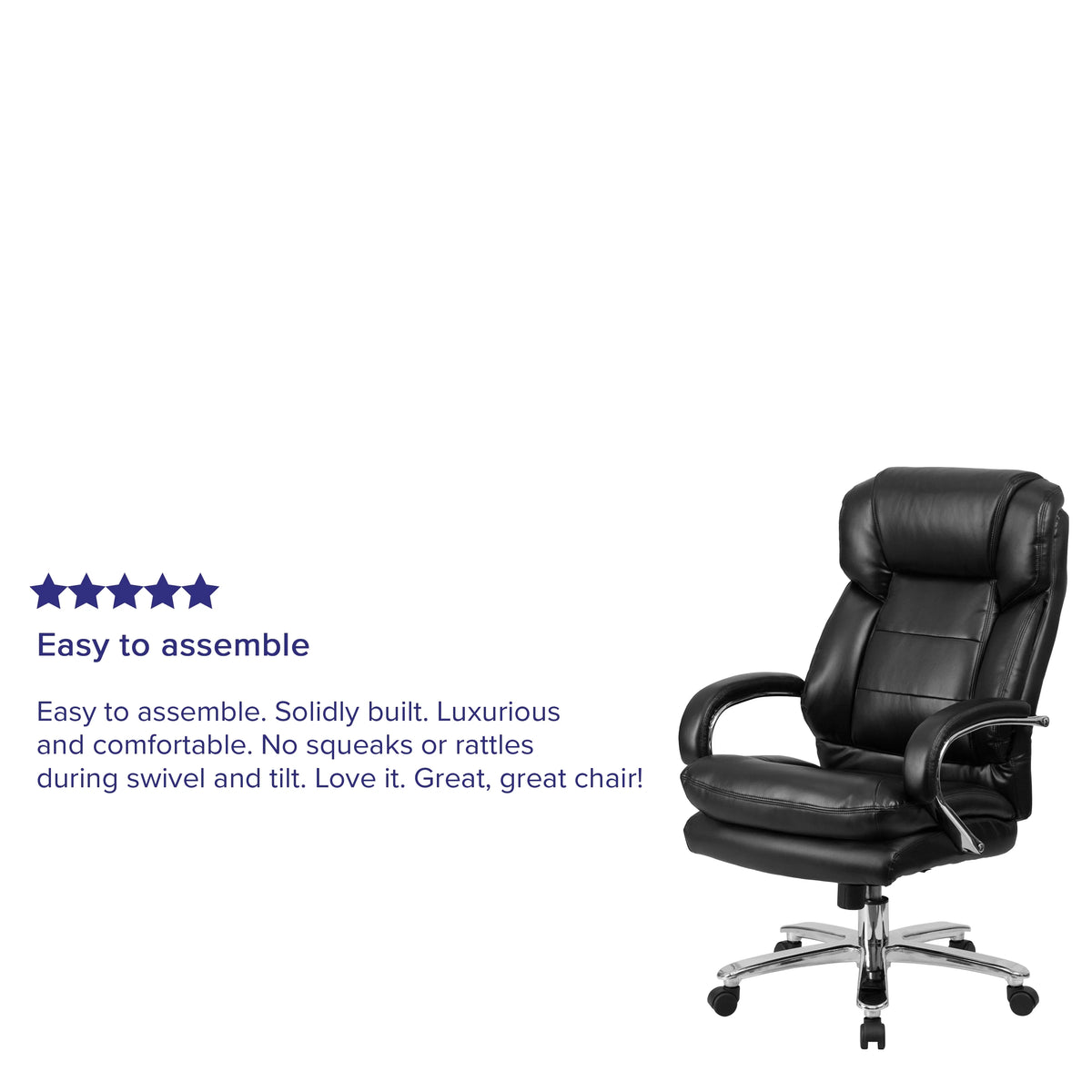 Black LeatherSoft Swivel Executive Office Chair R150
