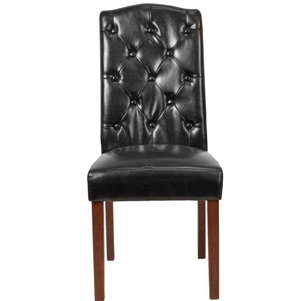 Brown Fabric Tufted Parsons Chair N80750