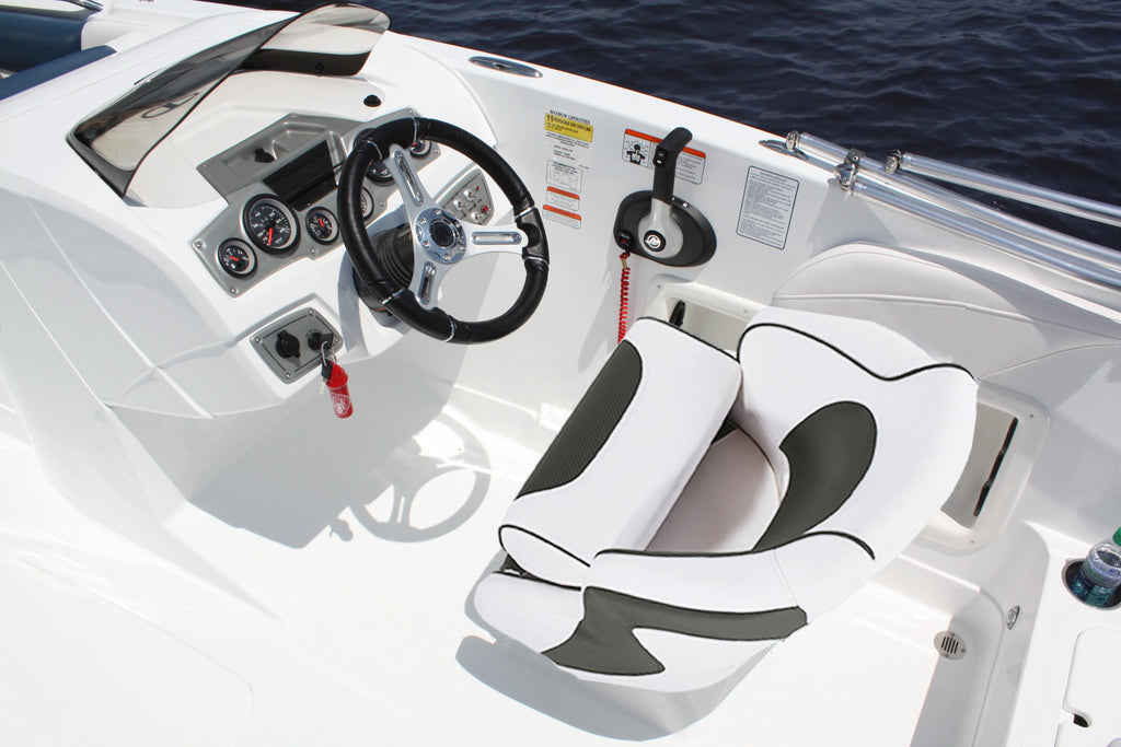 Charcoal Black Flip Up Boat Seat with Cover Q27085