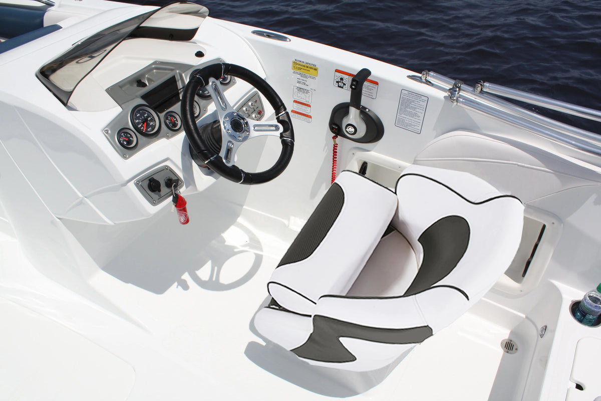 Charcoal Black Flip Up Boat Seat with Cover Q27085
