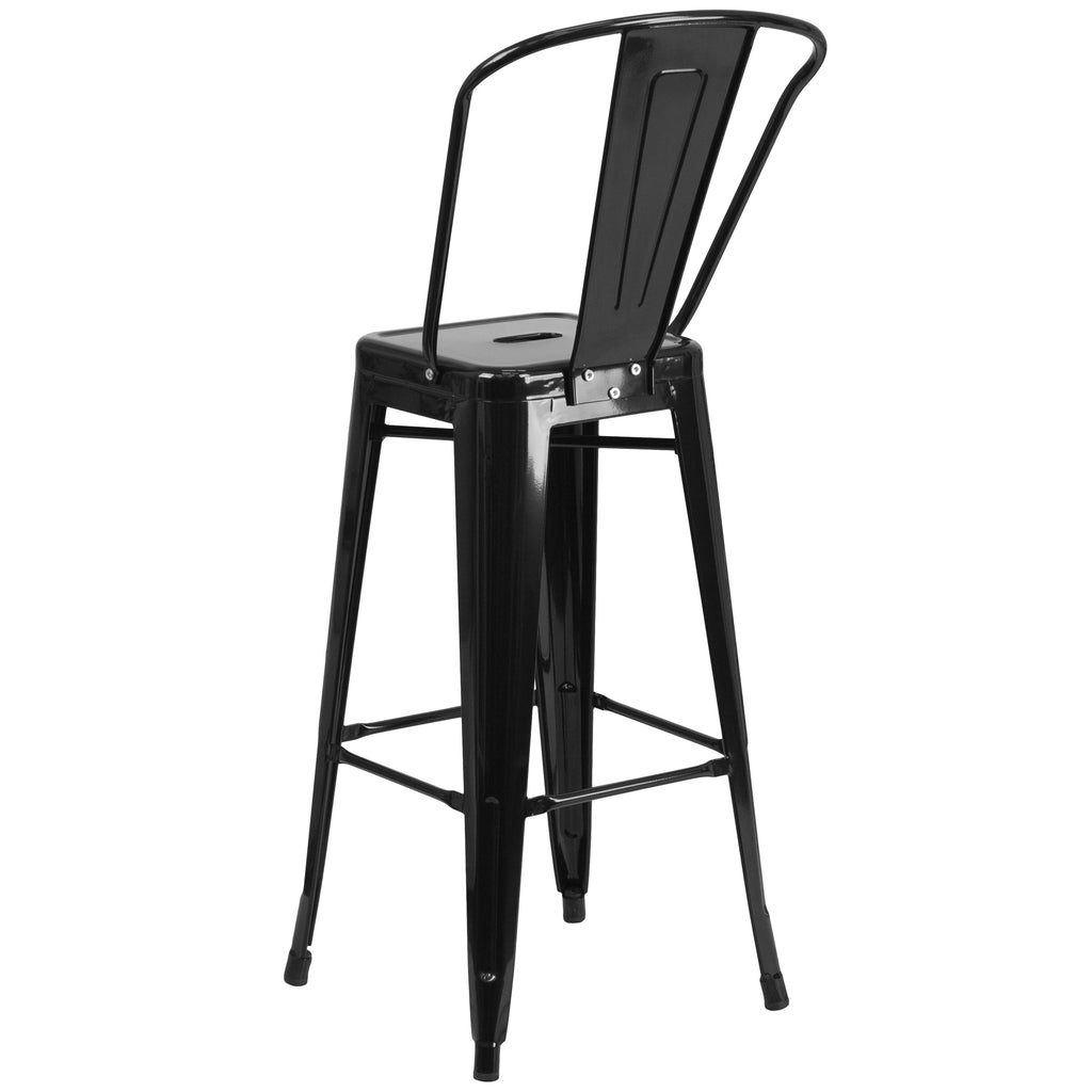 Black Antique Gold Metal Barstool 2 Stools H909486