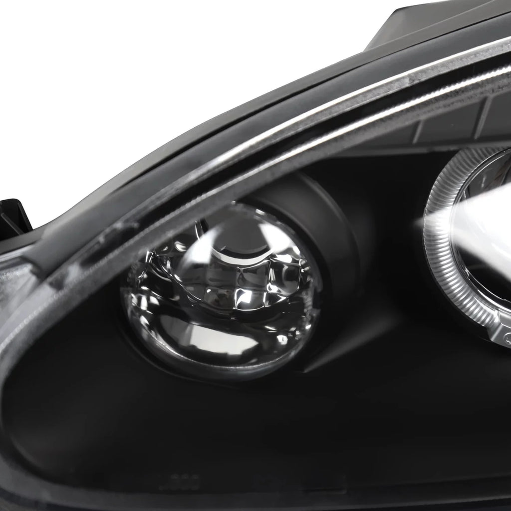 Black Halo Projector Headlights Left + Right Pair Headlamps Assembly G3418