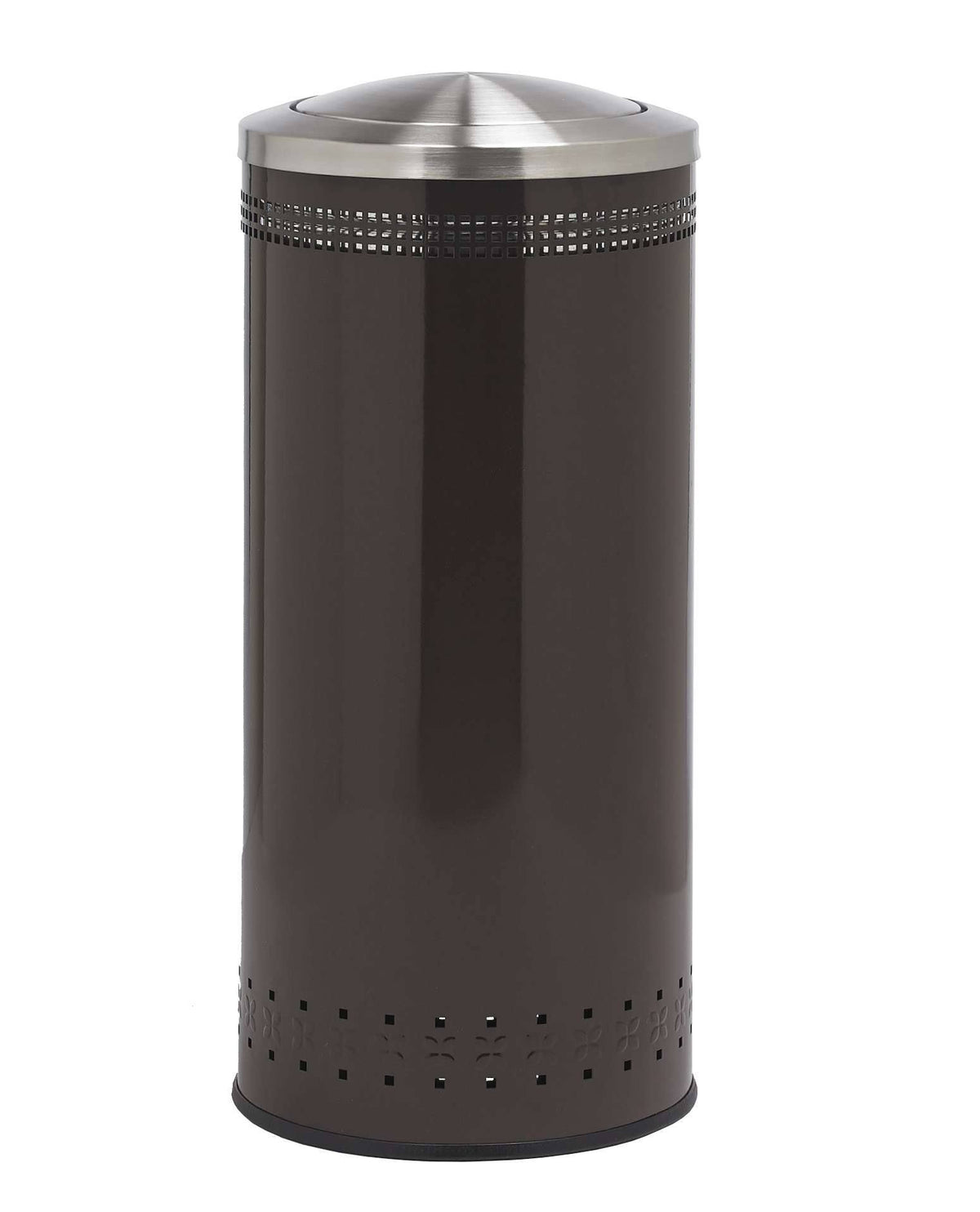 Brown Steel 25 Gallon Receptacle with Swivel Lid V9213