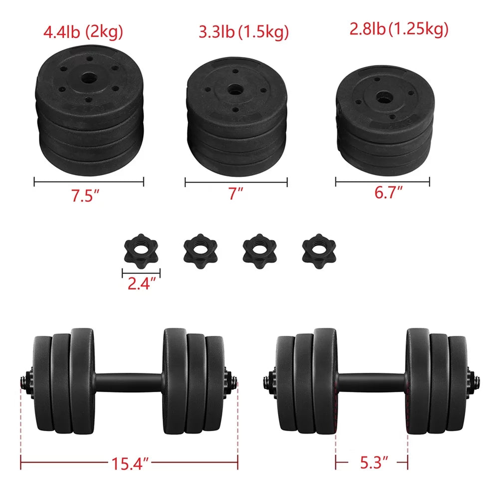 Adjustable Dumbbell Free Weight Set, Black J618