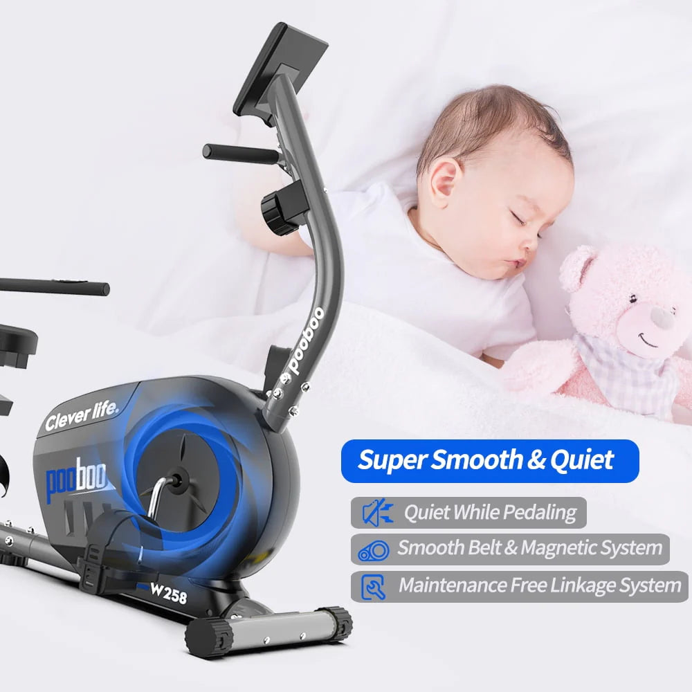 Magnetic Recumbent Exercise Bike 330lbs Blue E927335