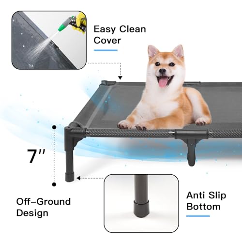 Elevated Dog Bed with Metal Frame, X-Large Grey S534