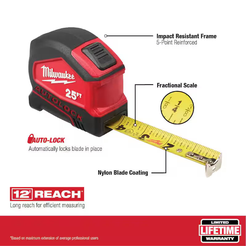 100 ft. Chalk Reel Kit with Red Chalk and 25 ft. Tape Measure V160337