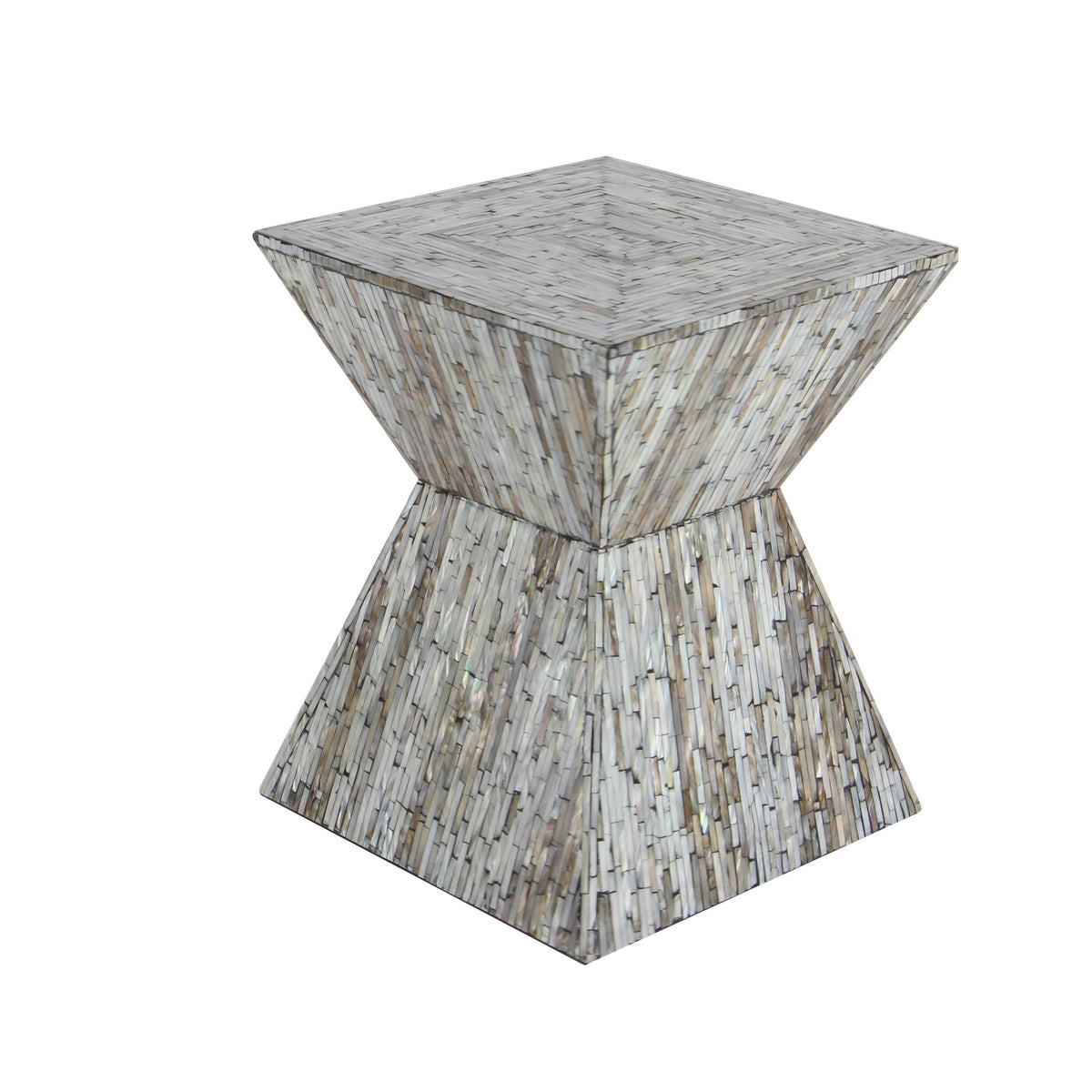 Wood Shell Inlay Accent Table E9017