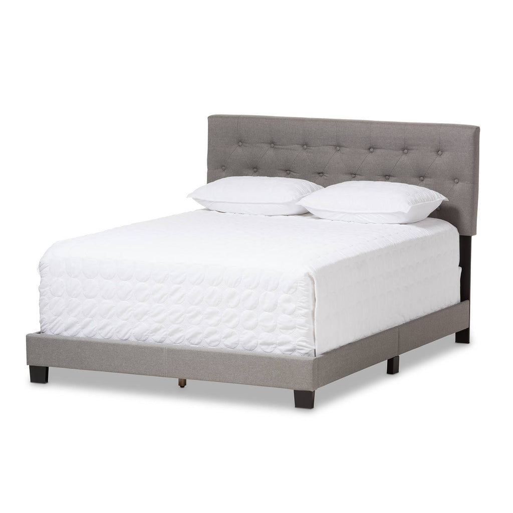 Light Grey Full Fabric Upholstered Bed T8288