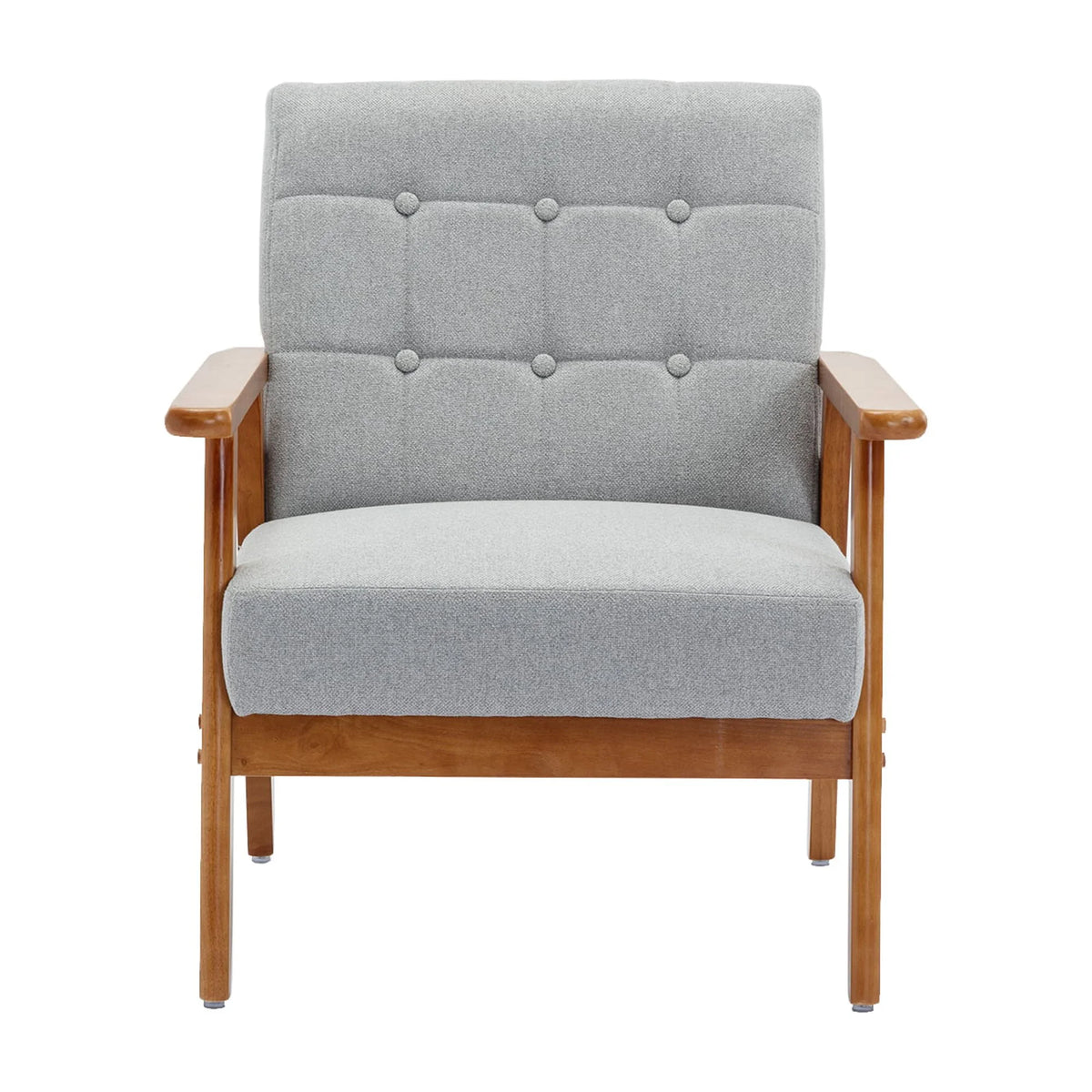 Accent Chairs Set of 2 with Side Table, Wood and Fabric Armchairs K76000