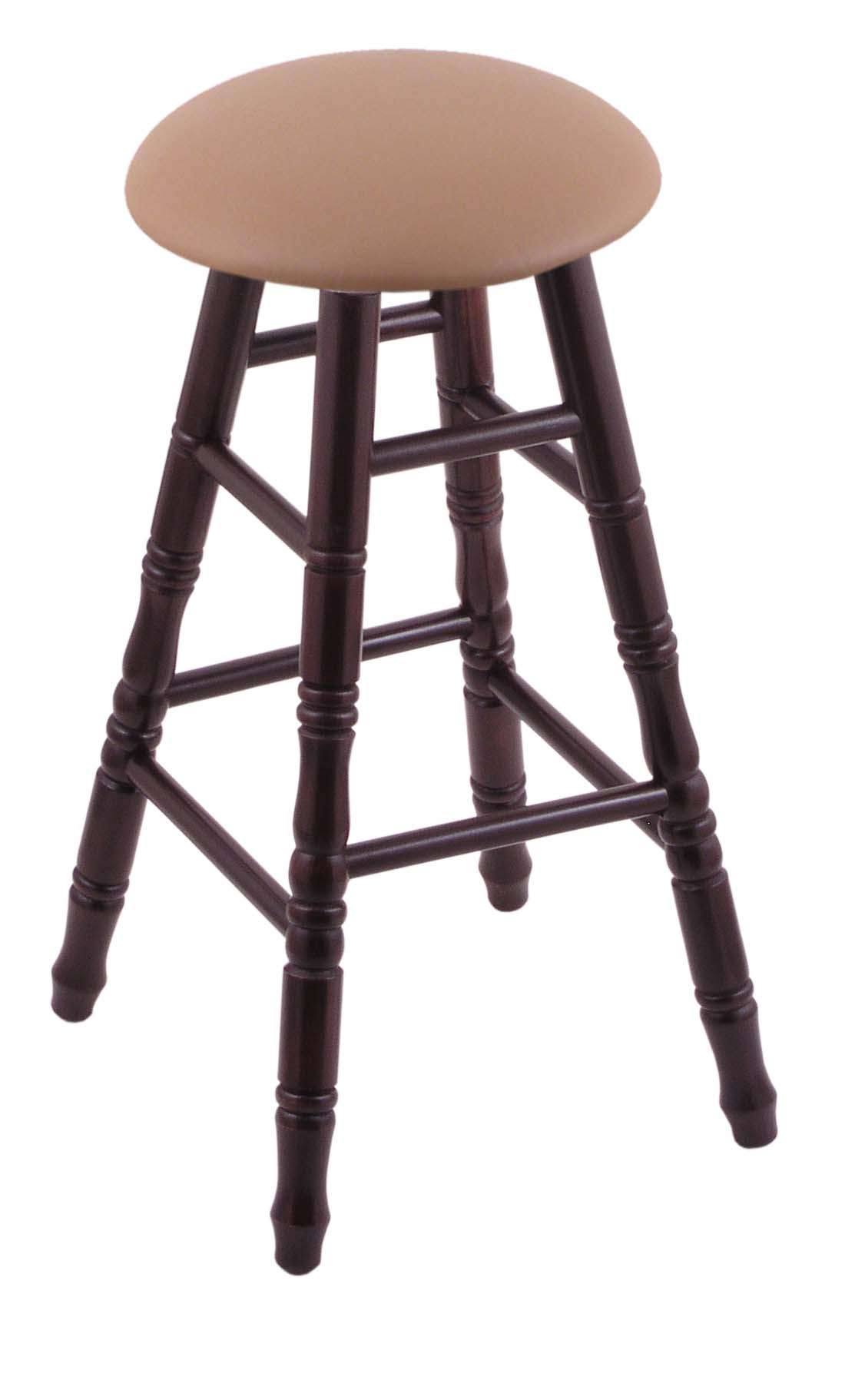 24x22 Maple Counter Stool in Dark Cherry Finish with Beechwood Seat and Turned Legs N65181
