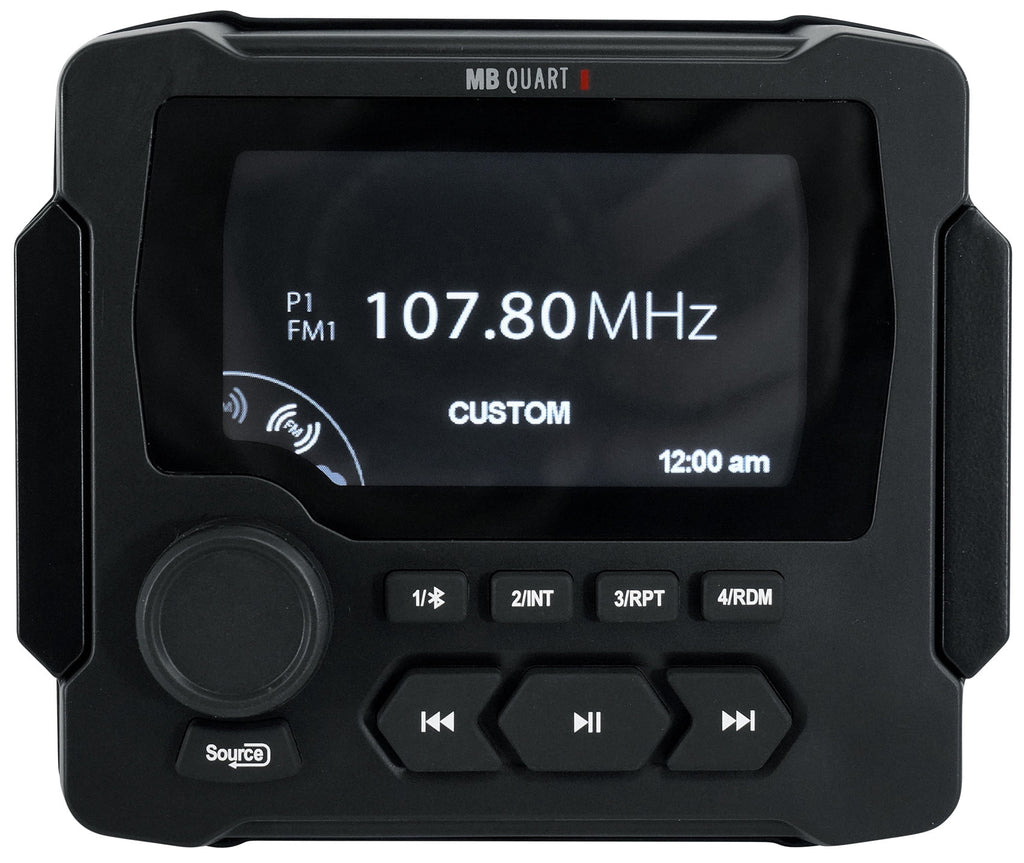 Marine Receiver with Bluetooth and 4 8" Black LED Speakers B4447