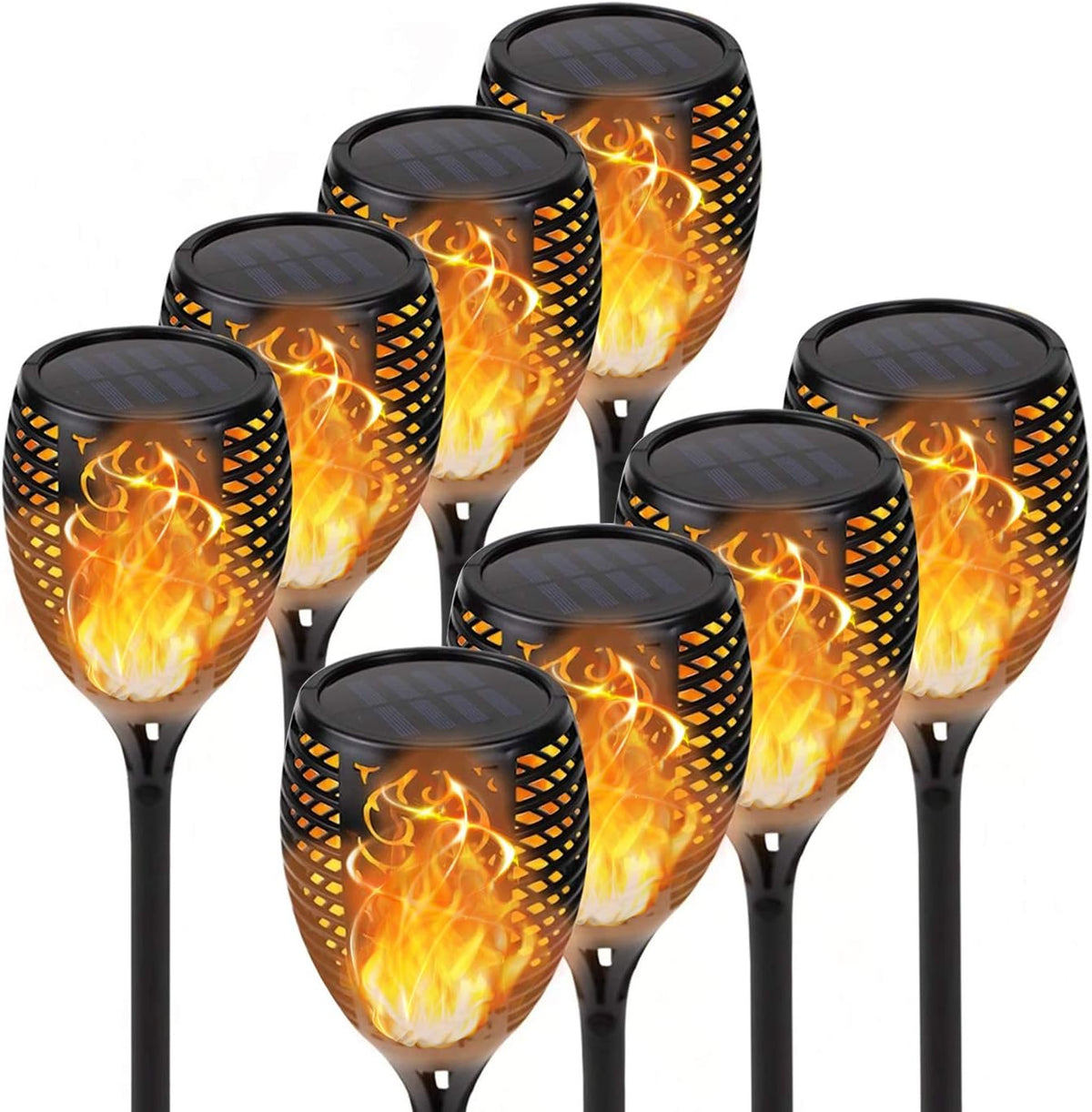 8Pack Solar Torch Lights with Flickering Flame Z395