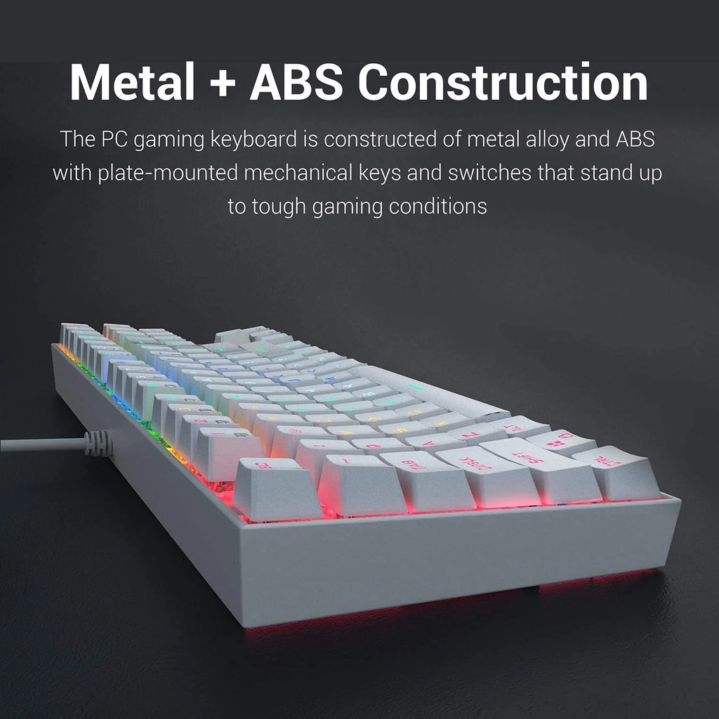 White 87 Key RGB Mechanical Gaming Keyboard H865059