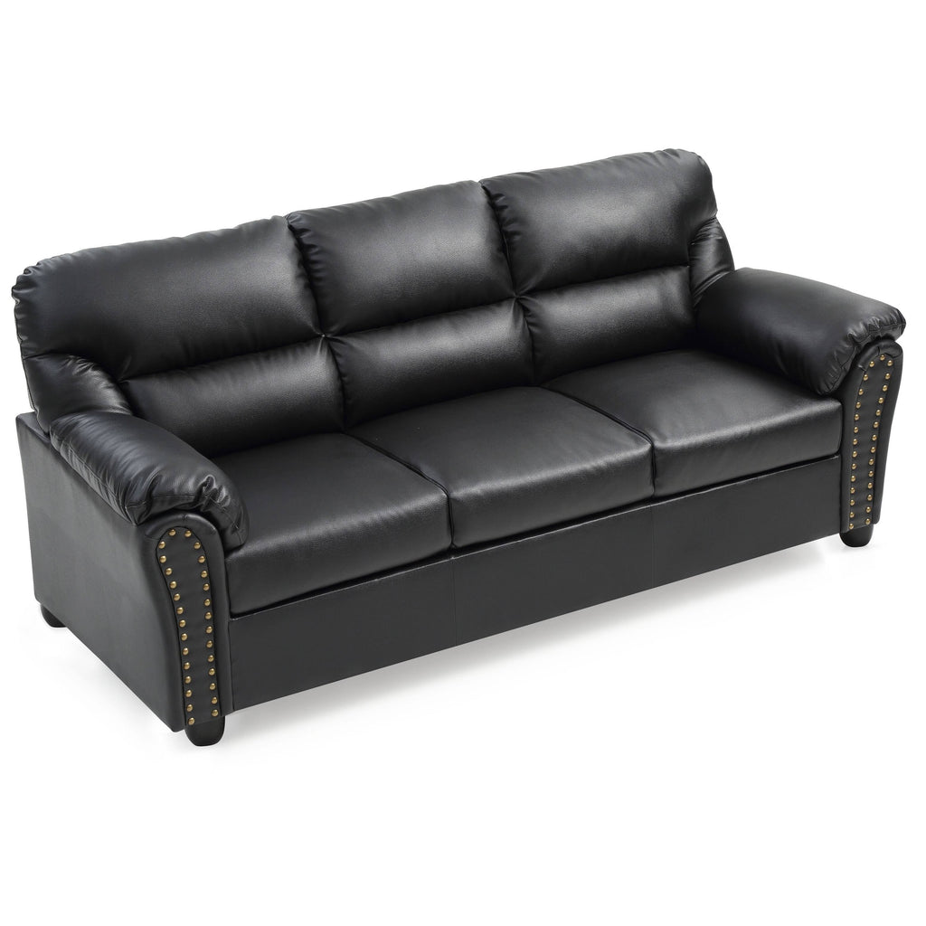 Black Faux Leather Sofa L157346