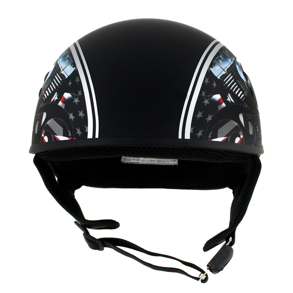 Flat Black Motorcycle DOT Half Helmet P494610