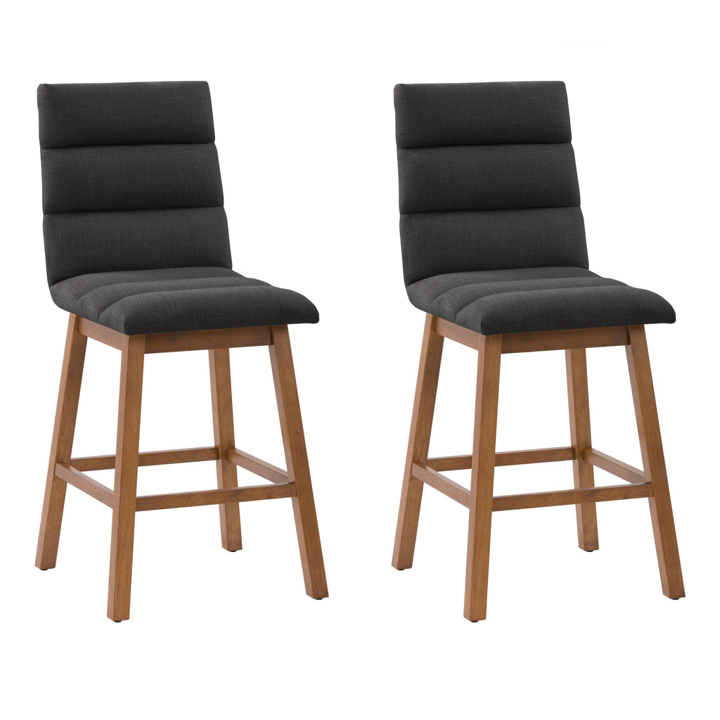 Dark Gray Fabric Barstool - Set of 2 Y34988