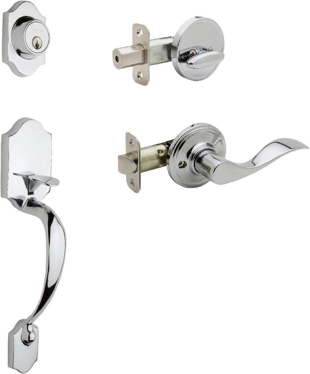 Polished Stainless Front Door Handle Set, Pack of 2 P31118