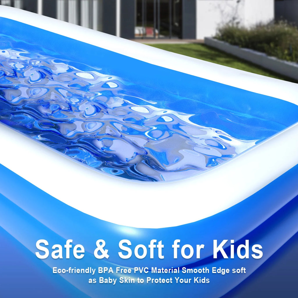 Inflatable Kiddie Pool 71 x 51 x 24 Rectangle Swimming Pool T85065