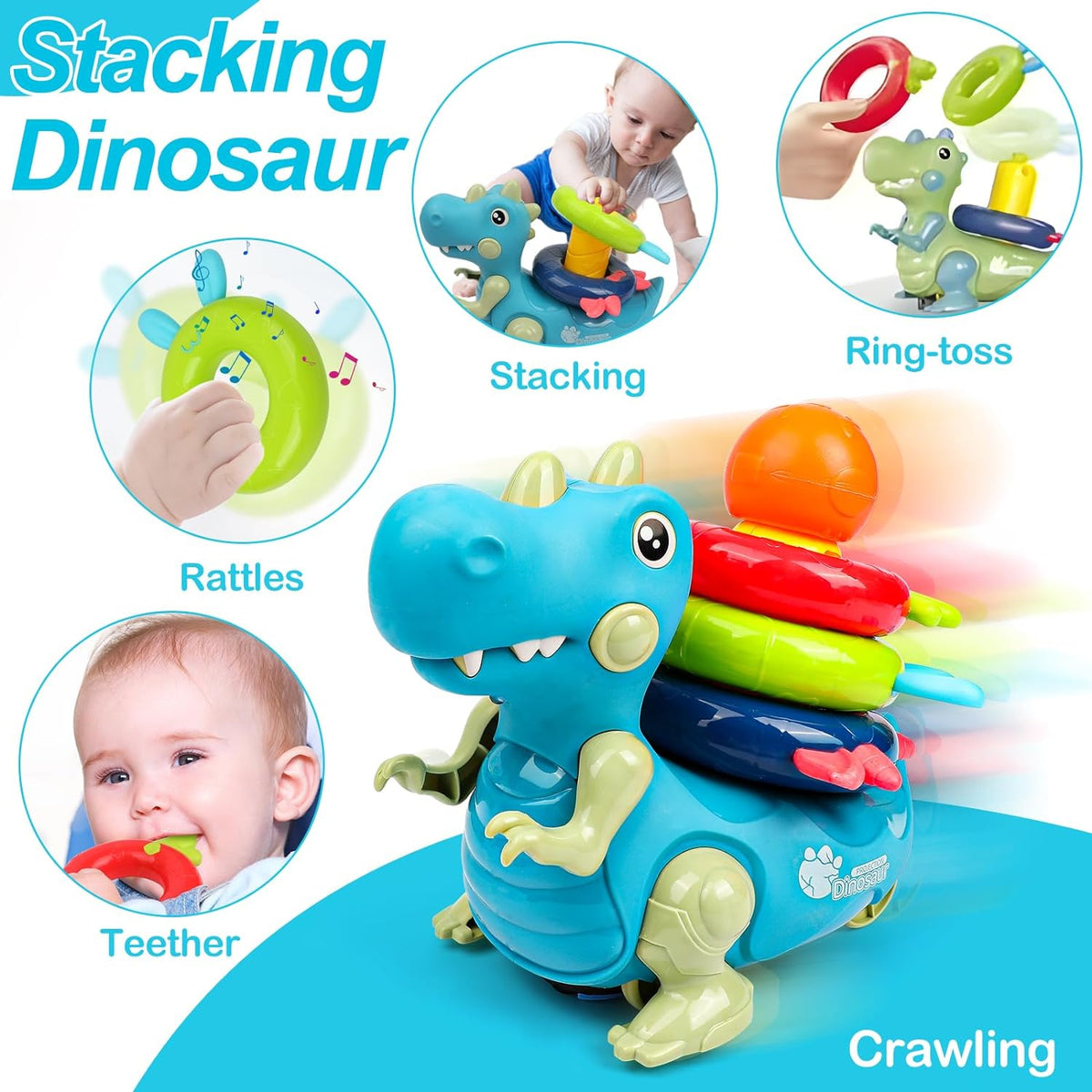 Dinosaur Crawling Toy with Music and Light Y7028