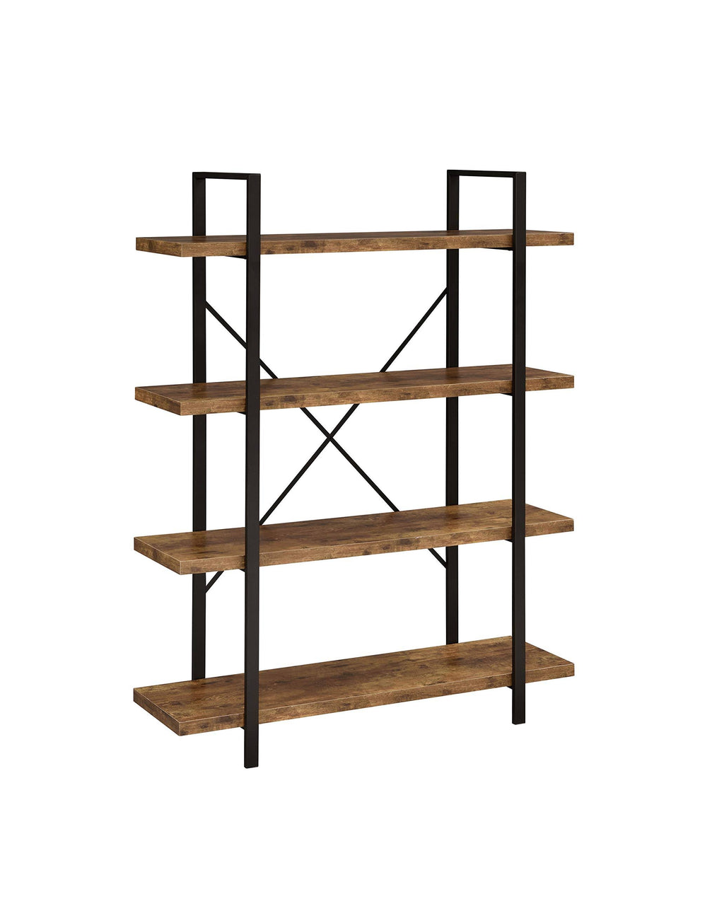 Antique Nutmeg and Black 4-Shelf Bookcase P5647