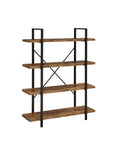 Antique Nutmeg and Black 4-Shelf Bookcase P5647