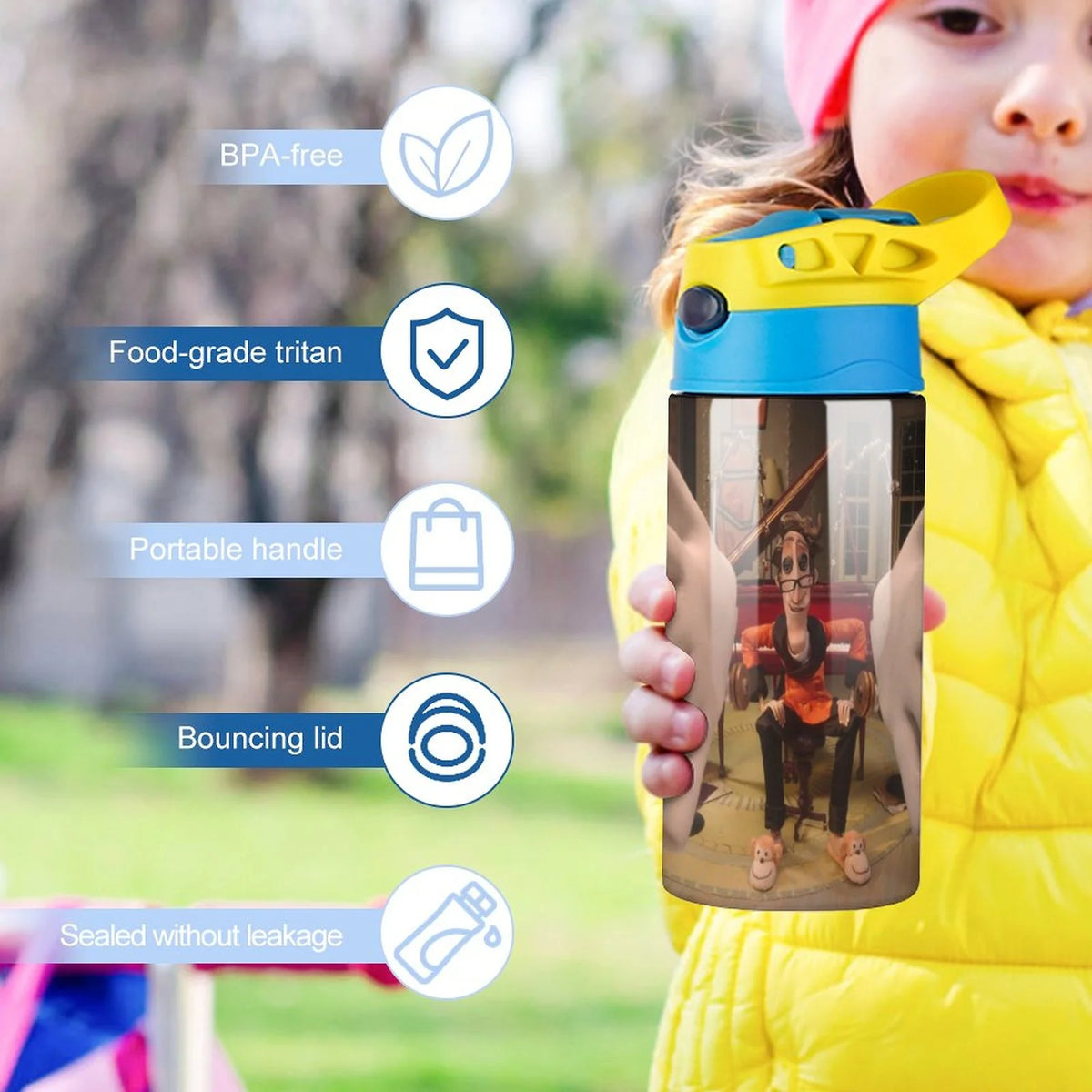 Insulated Stainless Steel Water Bottle with Straw W6235