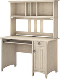 Small Computer Desk with Hutch, Cape Cod Gray N815