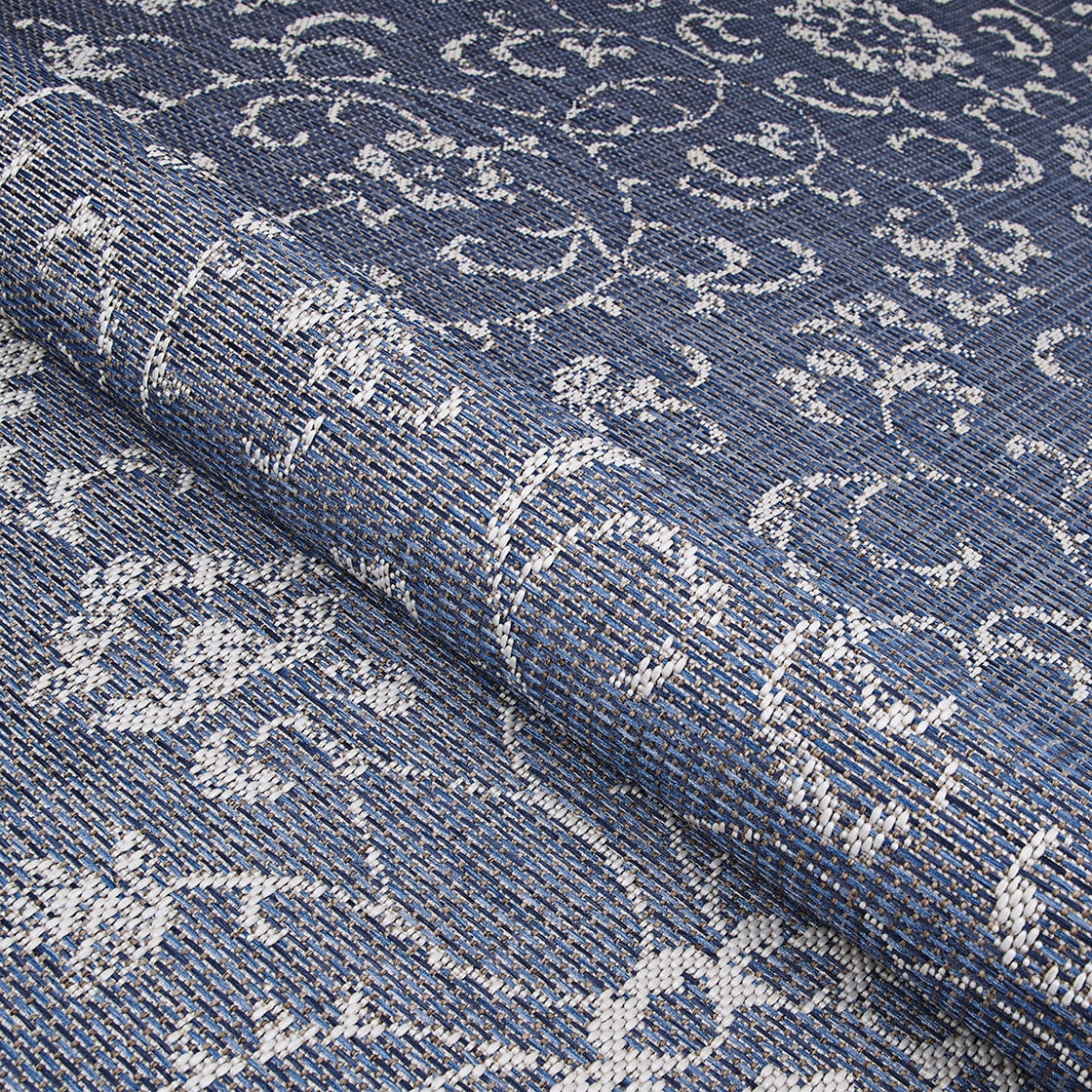 Navy-Ivory Indoor / Outdoor Area Rug Q7618