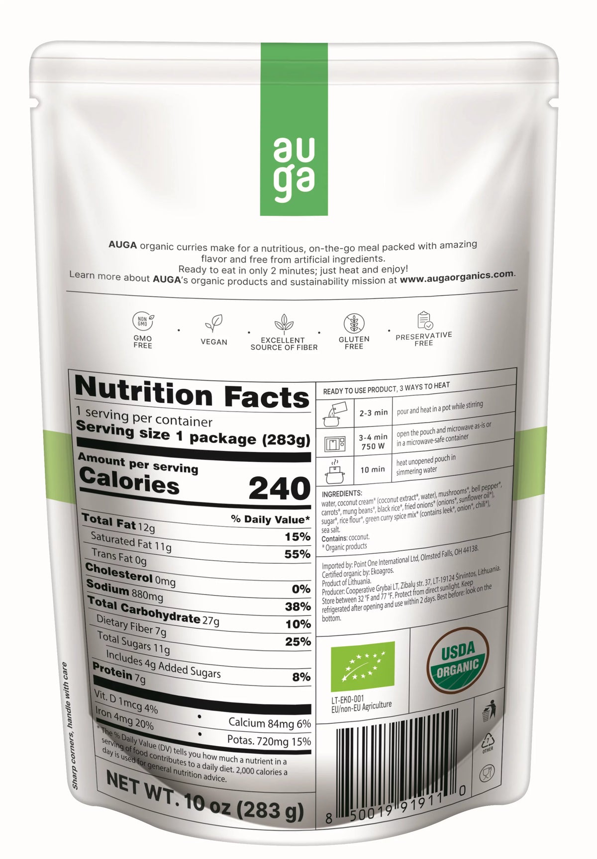 Organic Green Curry Meal 10oz 6-pack G443730