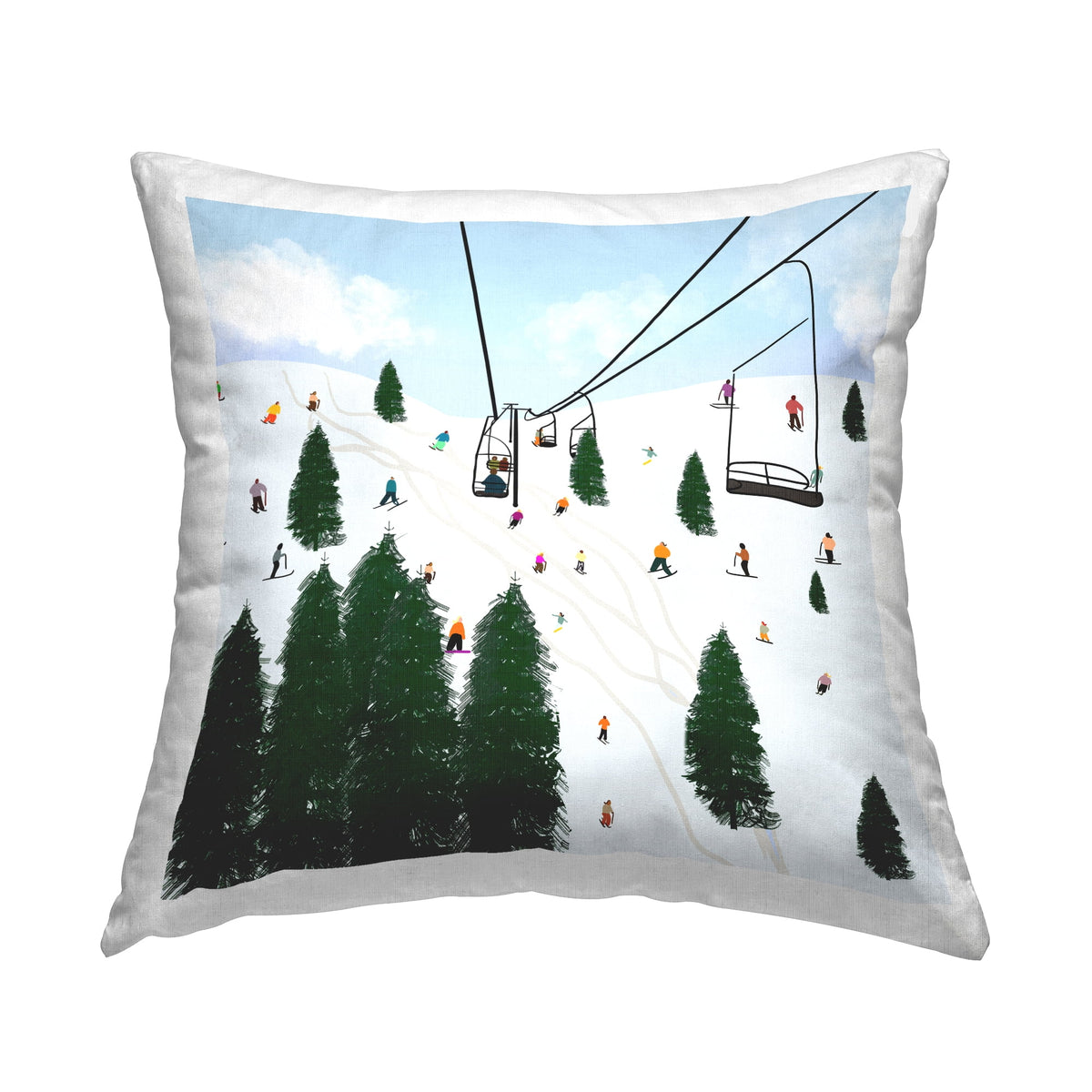 Winter Sports Scenery Throw Pillow F893431