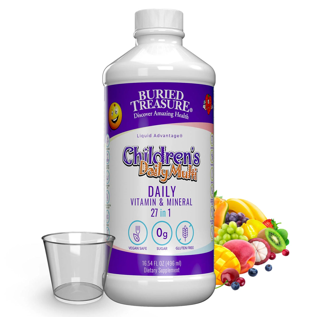 Children's Daily Liquid Multivitamin & Minerals Vegan Supplement 16 oz V9286