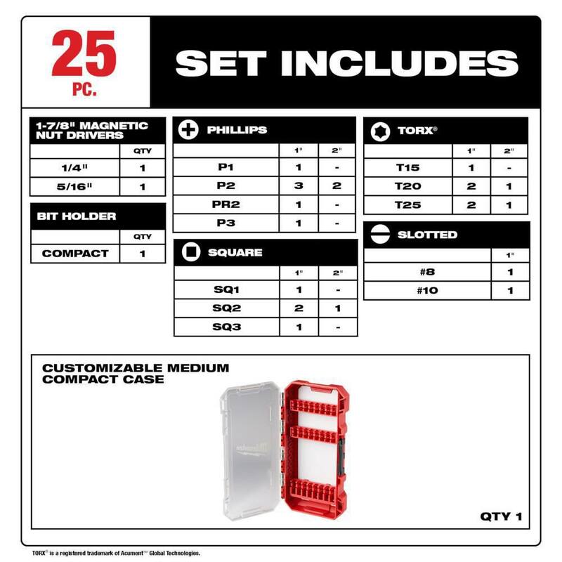 Alloy Steel Screw Driver Bit Set 25-Piece J887565