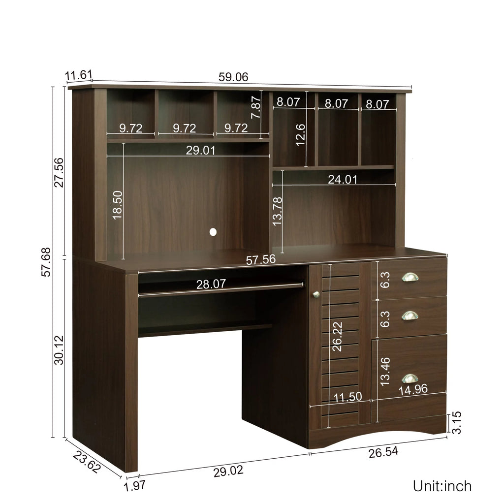 Computer Desk with Hutch N95386