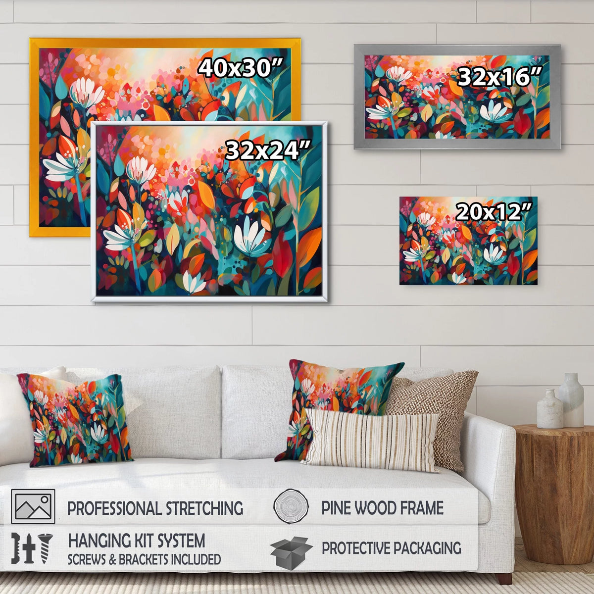 Floral Canvas Wall Art 32 in. wide x 16 in. high V68913