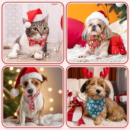 100 Pcs Christmas Dog Bandanas Bulk Collar Set A2937